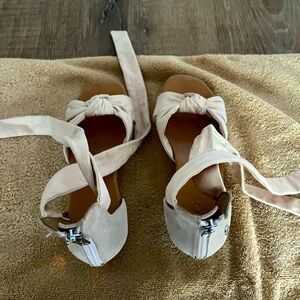 UGG Tan Tie-Up Wedges